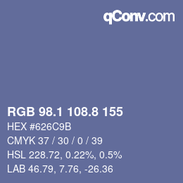 Color code: RGB 98.1 108.8 155 | qconv.com