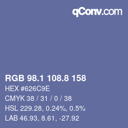 Color code: RGB 98.1 108.8 158 | qconv.com