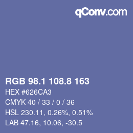 Color code: RGB 98.1 108.8 163 | qconv.com