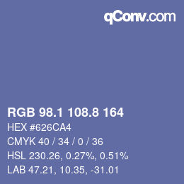 Color code: RGB 98.1 108.8 164 | qconv.com