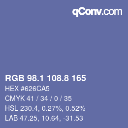 Color code: RGB 98.1 108.8 165 | qconv.com