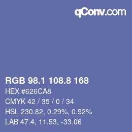 Color code: RGB 98.1 108.8 168 | qconv.com