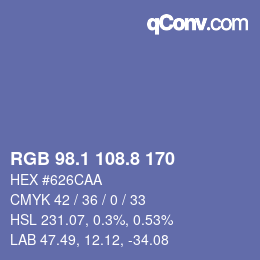 Color code: RGB 98.1 108.8 170 | qconv.com