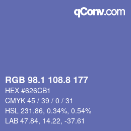 Color code: RGB 98.1 108.8 177 | qconv.com