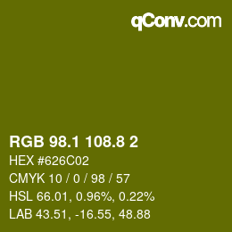 カラーコード: RGB 98.1 108.8 2 | qconv.com