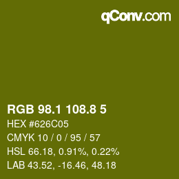 カラーコード: RGB 98.1 108.8 5 | qconv.com