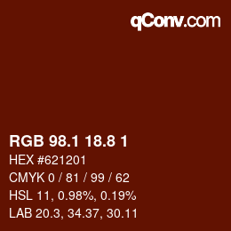 カラーコード: RGB 98.1 18.8 1 | qconv.com