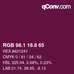 カラーコード: RGB 98.1 18.8 65 | qconv.com