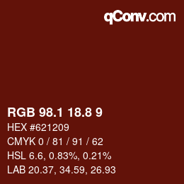 Color code: RGB 98.1 18.8 9 | qconv.com