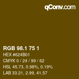 カラーコード: RGB 98.1 75 1 | qconv.com