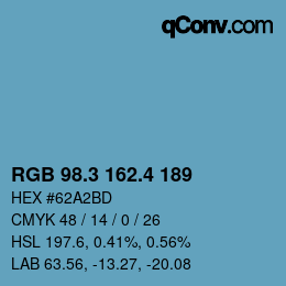 カラーコード: RGB 98.3 162.4 189 | qconv.com