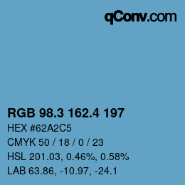 カラーコード: RGB 98.3 162.4 197 | qconv.com