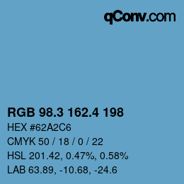 カラーコード: RGB 98.3 162.4 198 | qconv.com