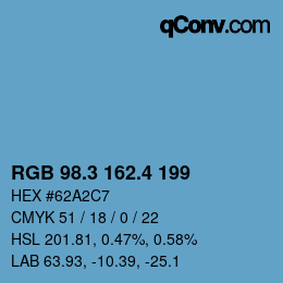 カラーコード: RGB 98.3 162.4 199 | qconv.com