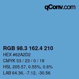 カラーコード: RGB 98.3 162.4 210 | qconv.com