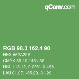 カラーコード: RGB 98.3 162.4 90 | qconv.com