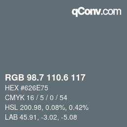 カラーコード: RGB 98.7 110.6 117 | qconv.com