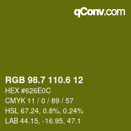 カラーコード: RGB 98.7 110.6 12 | qconv.com