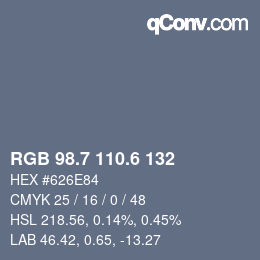 カラーコード: RGB 98.7 110.6 132 | qconv.com