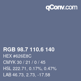 カラーコード: RGB 98.7 110.6 140 | qconv.com