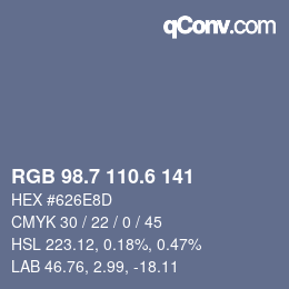 カラーコード: RGB 98.7 110.6 141 | qconv.com