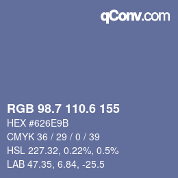 カラーコード: RGB 98.7 110.6 155 | qconv.com