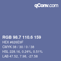 カラーコード: RGB 98.7 110.6 159 | qconv.com