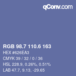 カラーコード: RGB 98.7 110.6 163 | qconv.com