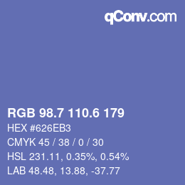 カラーコード: RGB 98.7 110.6 179 | qconv.com
