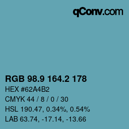 Color code: RGB 98.9 164.2 178 | qconv.com