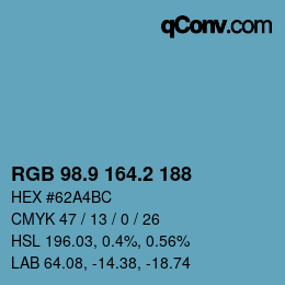 Color code: RGB 98.9 164.2 188 | qconv.com