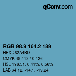 カラーコード: RGB 98.9 164.2 189 | qconv.com