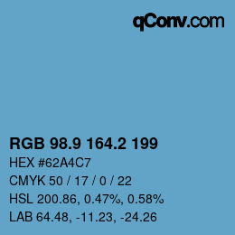 Color code: RGB 98.9 164.2 199 | qconv.com