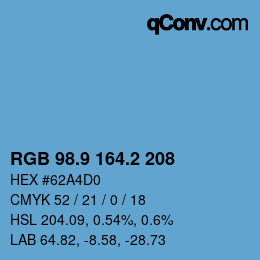 Color code: RGB 98.9 164.2 208 | qconv.com