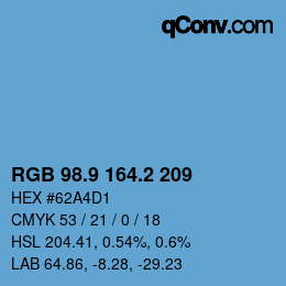 Color code: RGB 98.9 164.2 209 | qconv.com
