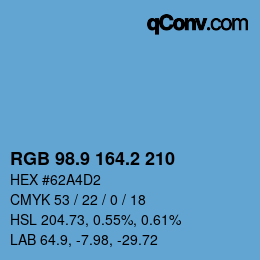 Color code: RGB 98.9 164.2 210 | qconv.com