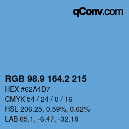 Color code: RGB 98.9 164.2 215 | qconv.com
