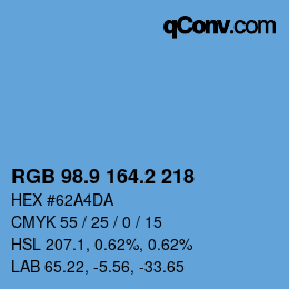 Color code: RGB 98.9 164.2 218 | qconv.com