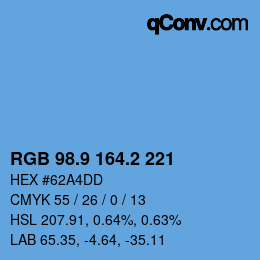 Color code: RGB 98.9 164.2 221 | qconv.com