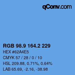 Color code: RGB 98.9 164.2 229 | qconv.com