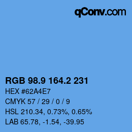 Color code: RGB 98.9 164.2 231 | qconv.com