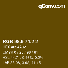 カラーコード: RGB 98.9 74.2 2 | qconv.com