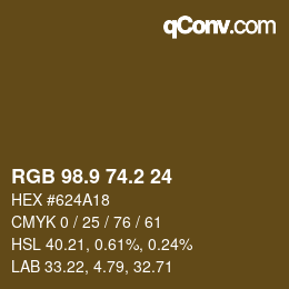 Farbcode: RGB 98.9 74.2 24 | qconv.com
