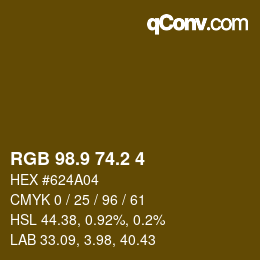 Color code: RGB 98.9 74.2 4 | qconv.com