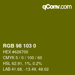 カラーコード: RGB 98 103 0 | qconv.com