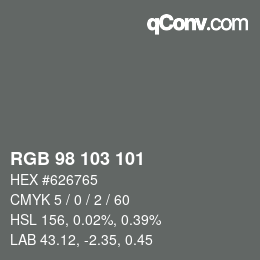 カラーコード: RGB 98 103 101 | qconv.com
