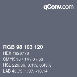 Color code: RGB 98 103 120 | qconv.com