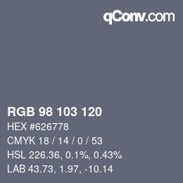 カラーコード: RGB 98 103 120 | qconv.com