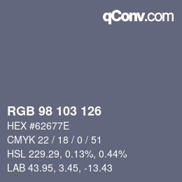 颜色代码: RGB 98 103 126 | qconv.com