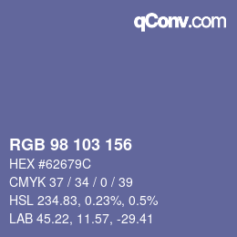 Color code: RGB 98 103 156 | qconv.com